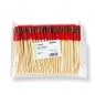 Preview: Bambus-Spieße, mit 3 Zacken, mit rot gefärbtes Ende, 9cm, 100% Chef, 100 St