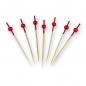 Preview: Holz-Spieße, mit rot gefärbtem Ende und rote Kugel, 9cm, 100 St