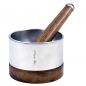 Preview: Mörser Vulcano - Ingo Holland Edition, Edelstahl/Walnuss, ø 9,2cm, 7,2cm hoch, 1 St
