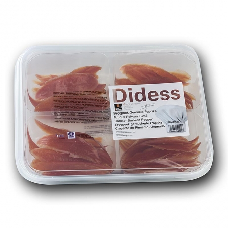 Kroepoek mit geräucherter Paprika, ungebacken, orange, 105g, 48 St