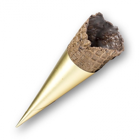 Preview: Waffelhörnchen Kakao, gecoated, Ø30x80mm h, 498g, 83 St