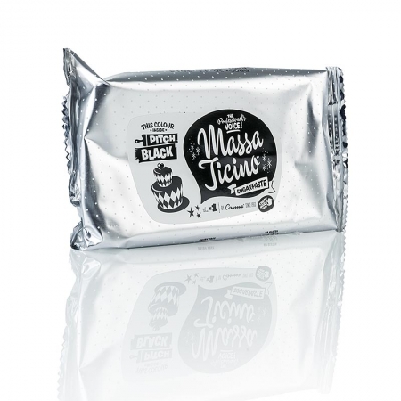 Massa Ticino - Tortengarniermasse, Pitch Black, Vegan, AZO-Frei, 250g