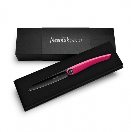 Preview: Nesmuk Janus Klappmesser (Folder), 202mm (115mm geschl.), pinker Klavierlack, 1 St