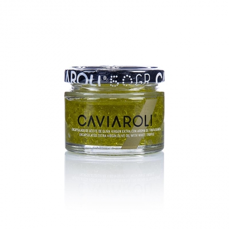Caviaroli® Olivenölkaviar, kleine Perlen aus Olivenöl mit Trüffelaroma, grün, 50g