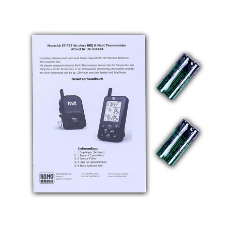 Zubehör - Wireless BBQ & Meat Digital Thermometer Set, ET-733 (Funk), 1 St