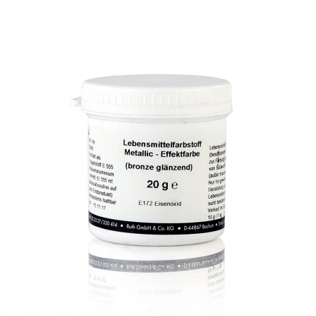 Lebensmittelfarbe, Metallic Bronze, für Glanz und Glitzer-Bronzeeffekt, Ruth, 20g