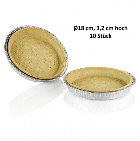Quiche Blätterteig in Aluschale, 3,2cm hoch, ø 18cm, Pidy, 850g, 10 St