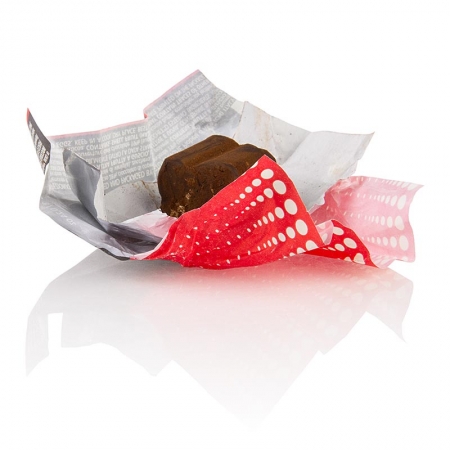 Preview: Mini Trüffelpralinen - Dolce d´Alba, extra dunkle Schokolade, ca.7g, schwarz/rot, 2,5 kg