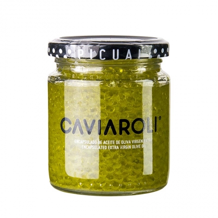 Caviaroli® Olivenölkaviar, kleine Perlen aus extra nativem Olivenöl, gelb, 200g