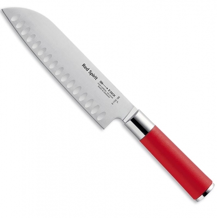 Dick-Messer Serie Red Spirit, Santoku Messer mit Kullenschliff, 18cm, 1 St