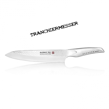 Global SAI-02 Tranchiermesser, Hammerschlagdesign, 21cm, 1 St