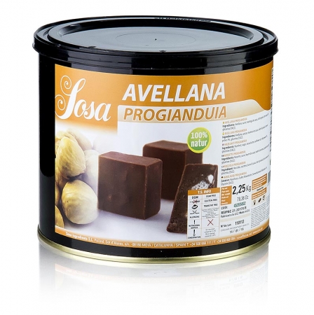 Paste - Haselnuss, Pro-Gianduja, mit Zucker und Milchpulver, 2,25 kg