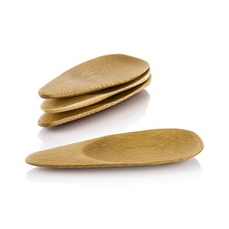 Mehrweg Bambusschalen, flach und massiv, löffelförmig, 10x3,8cm, 50 St