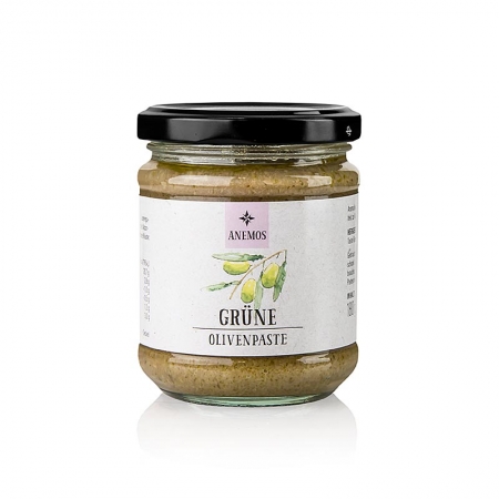 Oliven-Paste - Tapenade, grün, aus Chalkediki Oliven, ANEMOS, 180g