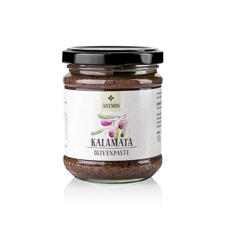 Oliven-Paste - Tapenade, schwarz, aus Kalamata-Oliven, ANEMOS, 180g