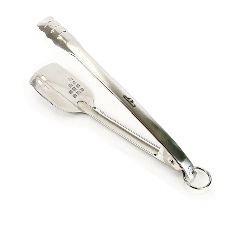 Preview: Grillzubehör - 2 in 1 Zangenwender, Edelstahl, 1 St