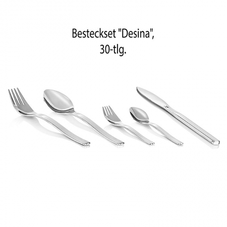 Preview: Besteckset "Desina" - Messer, Gabel groß & klein, Löffel groß & klein, 30 tlg.