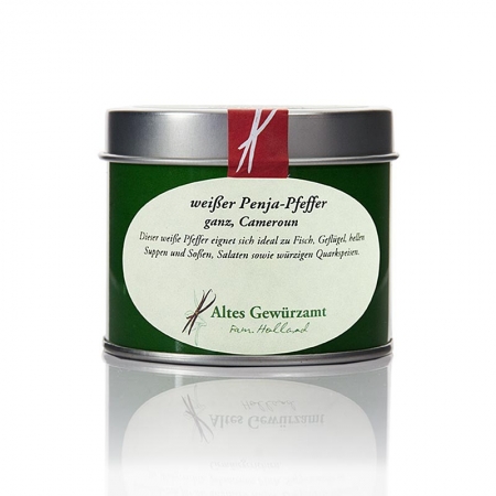 Weißer Penja Pfeffer ganz, Camerun, Altes Gewürzamt, 90g