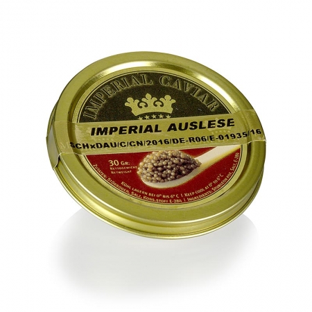 Imperial Auslese Kaviar, Kreuzung Amur x Kaluga Stör (schrenckii x dau), China, 30g