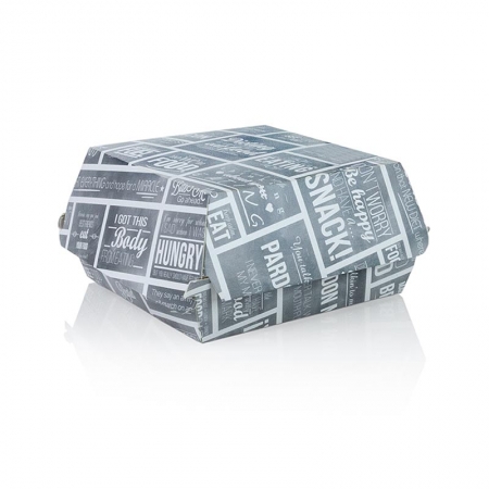Preview: Einweg Burger-Box M, 115x115x70mm, Pappe, Kreide Konzept, 300 St