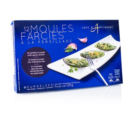 Miesmuscheln mit Kräuterbutter, 12 Stück, Francaise de Gastronomie, TK, 125g