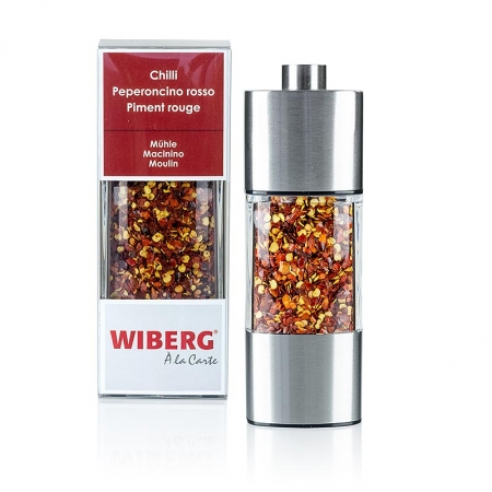 Chilies, geschrotet, in der Mühle, 14cm Keramik-Mahlwerk, 50g