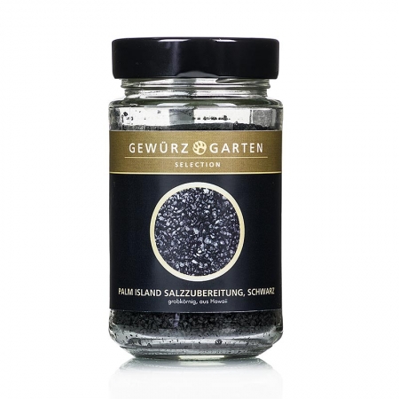 Gewürzgarten Palm Island Salzzubereitung Aktivkohle, schwarz, grob, Hawaii, 220g