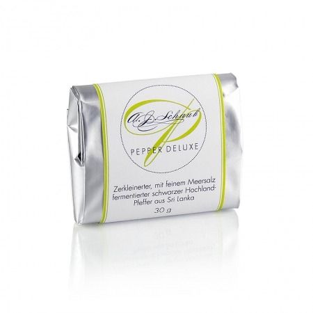 Schwarzer Pfeffer, mit Meersalz fermentiert, zerkleinert, PEPPER DELUXE, 30g