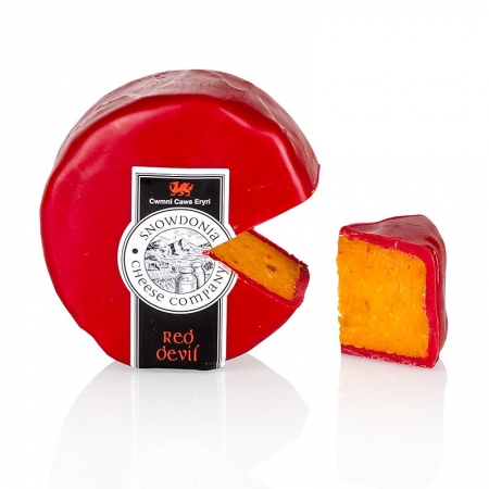 Snowdonia - Red Devil, Leicester Käse, mit Pfeffer & Chili, roter Wachs, 200g