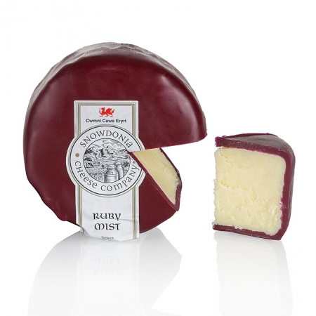 Snowdonia - Ruby Mist, Cheddar Käse mit Port und Brandy, brauner Wachs, 200g