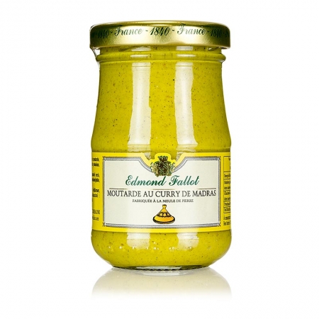 Dijon Senf, mit Curry Madras, grob, scharf, Fallot, 100 ml