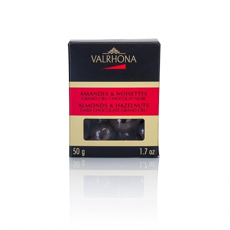Valrhona Equinoxe Kugeln - Mandeln/Haselnüsse in Bitterschokolade, 50g