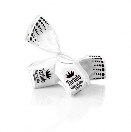 Trüffelpralinen - Dolce d´Alba, weiße Schokolade, ca. 14g, weiß, 2,5 kg