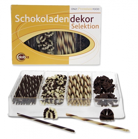 Schoko Dekorsortiment - Selektion 2, 4 Sorten Cigarillos & Fächer, 260g, ca.90 St