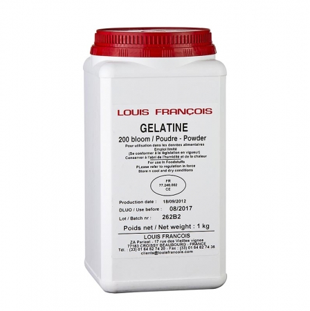 Gelatine Pulver, weiss, 200 Bloom, Louis Francois, 1 kg