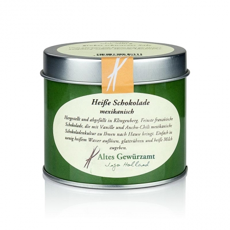 Preview: Heiße Schokolade "mexikanisch", mit Rohrzucker, Vanille, Chili, Altes Gewürzamt, 110g