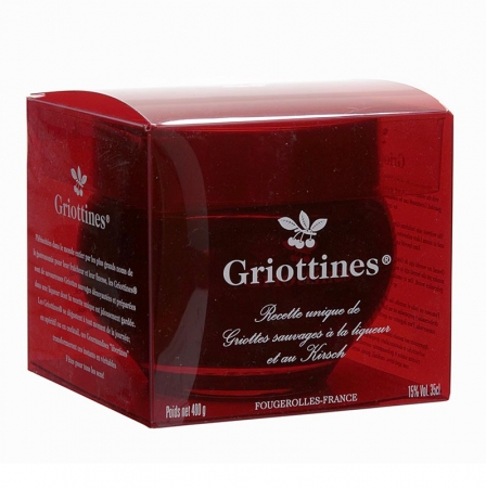 Griottines Original - Wildsauerkirschen, in Kirschwasser, o. Kern, süß, 15% vol., 400g
