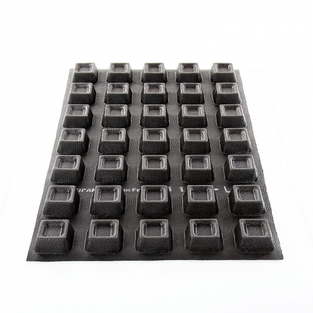 Preview: Flexipan Matte 60x40cm, 35 quadratische Savarins 56x56mm, 24mm tief,45ml,No.1105, 1 St