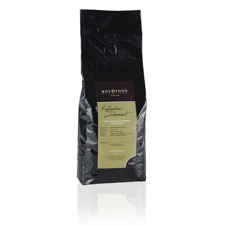 "BOS FOOD Kaffeehaus Gourmet" - Kaffee, 100 % Hochlandarabica, ganze Bohnen, 1 kg