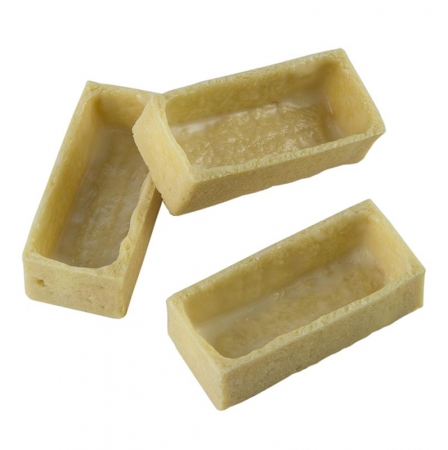 Preview: Dessert-Tartelettes-Mini, rechteckig, 2,4x5,3cm, H 1,6cm, Mürbeteig/Glasur, 1,92 kg, 192 St