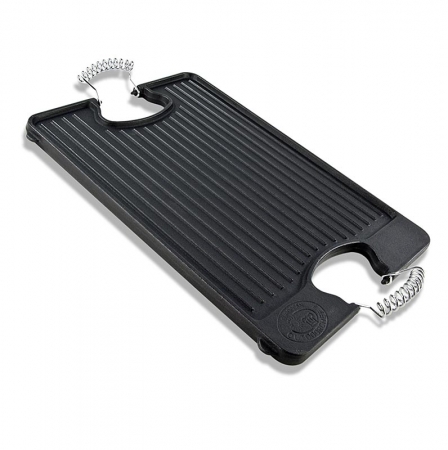 Outdoorchef-Zubehör- Gusseisenplatte, 2 Griffe, rechteckig, 44x24,5x1,8cm, 1 St