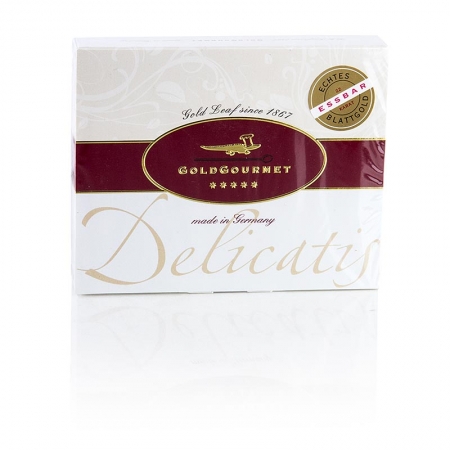 Gold - Blattgoldflocken, groß, 22 Karat, E175, + Pinsel, 2 tlg.