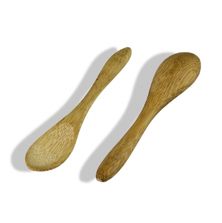 Mehrweg Bambuskaffeelöffel, spülmaschinengeeignet, dunkelbraun, 9cm lang, 50 St