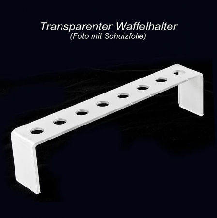 Mini-Waffelhörnchen-Halter, Plexiglas lichtgrau, lang, für 8 Hörnchen, Ø 2cm, 1 St