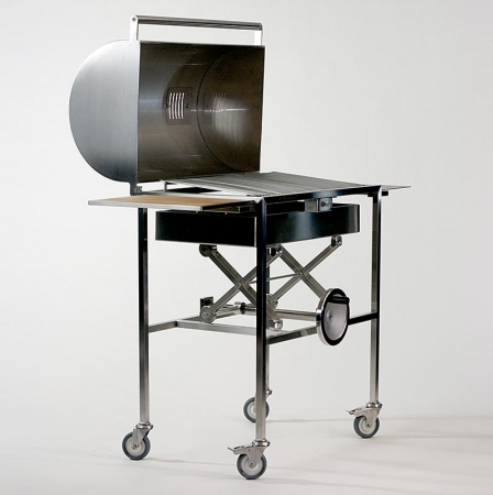 Preview: PAMME - Holzkohlegrill, kompl. aus V2A Edelstahl, Thermometer im Deckel, 1 St