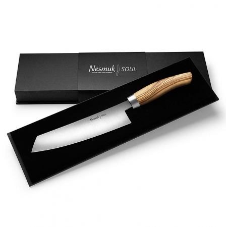 Preview: Nesmuk Soul 3.0 Kochmesser, 180mm, Edelstahlzwinge, Griff Olivenholz, 1 St