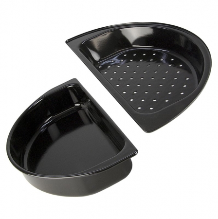 Outdoorchef-Zubehör- Gourmet-Halbmond, emailliert, 2-teilig, 1 St