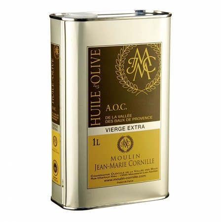 Olivenöl Vierge AOC, Fruité Noir, mild-süßlich, Baux de Provence, Cornille, 1 l