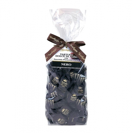 Trüffelpralinen - Dolce d´Alba, dunkle Schokolade, ca. 14g, schwarz, 200g