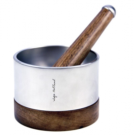 Mörser Vulcano - Ingo Holland Edition, Edelstahl/Walnuss, ø 9,2cm, 7,2cm hoch, 1 St